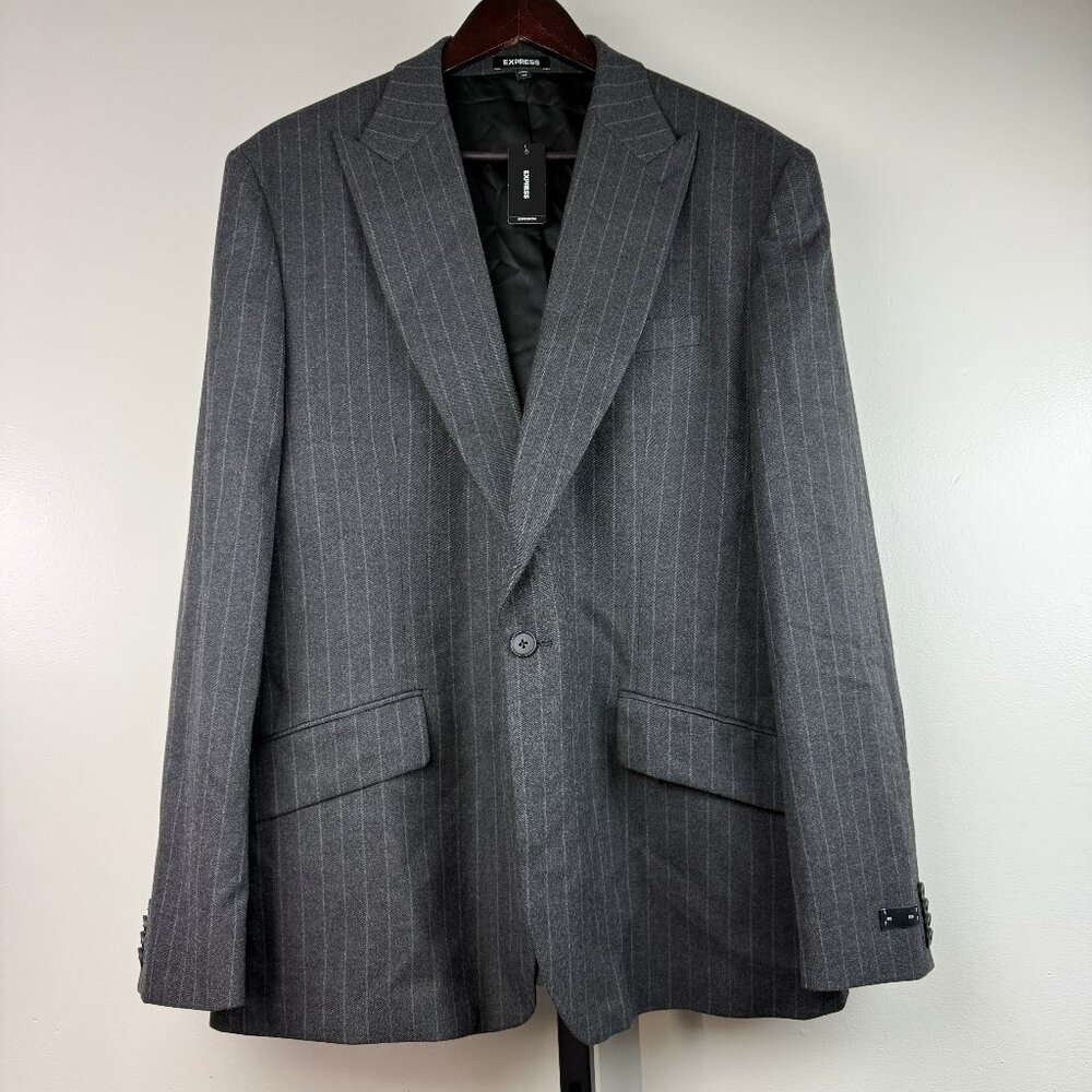 NWT Express Pinstripe Blazer 46R $298 Men's Suit Career